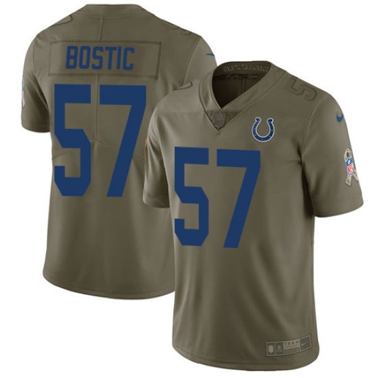 Men's Nike Indianapolis Colts #57 Jon Bostic Limited Olive 2017 Salute to Service NFL Jersey - Ujersey