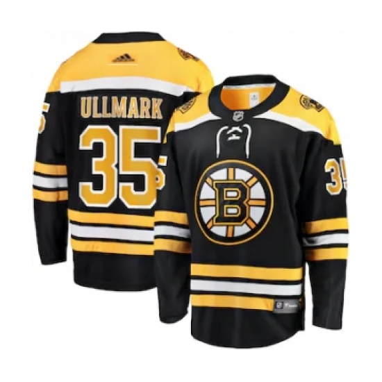 Men's Boston Bruins #35 Linus Ullmar Adidas Authentic Home Black Jersey - Ujersey