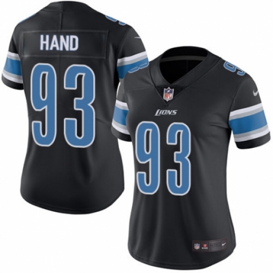 Women's Nike Detroit Lions #93 Da'Shawn Hand Limited Black Rush Vapor Untouchable NFL Jersey - Ujersey