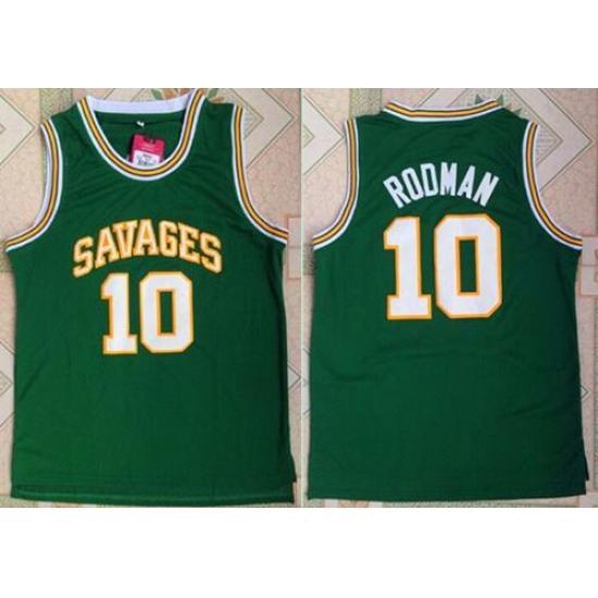 Chicago Bulls #10 Dennis Rodman Green Savage Storm College Stitched NBA Jersey - Ujersey
