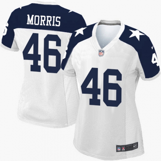 Women's Nike Dallas Cowboys #46 Alfred Morris Limited White Throwback Alternate NFL Jersey - Ujersey