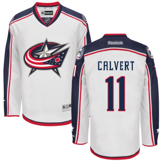 Women's Reebok Columbus Blue Jackets #11 Matt Calvert Authentic White Away NHL Jersey - Ujersey
