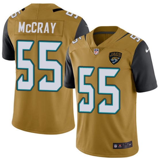 Men's Nike Jacksonville Jaguars #55 Lerentee McCray Limited Gold Rush Vapor Untouchable NFL Jersey - Ujersey