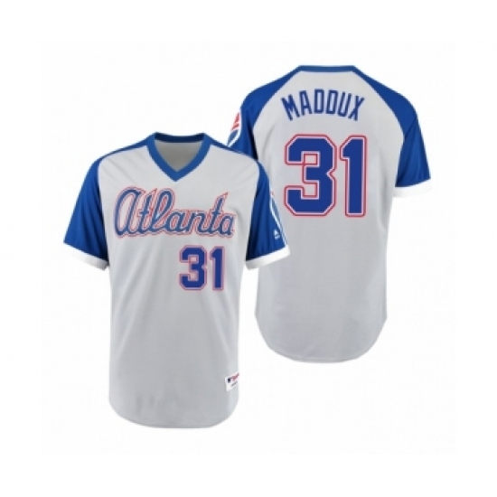 Youth Braves #31 Greg Maddux Gray Royal 1979 Turn Back the Clock Authentic Jersey