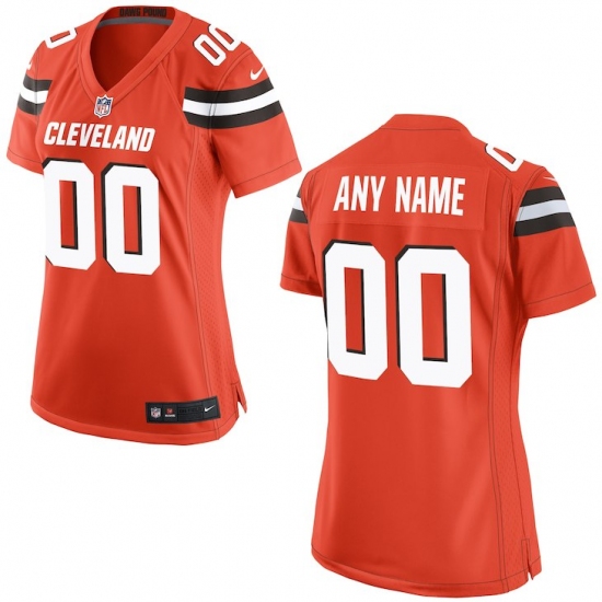 Nike Cleveland Browns Womens Orange Custom Game Jersey - Ujersey