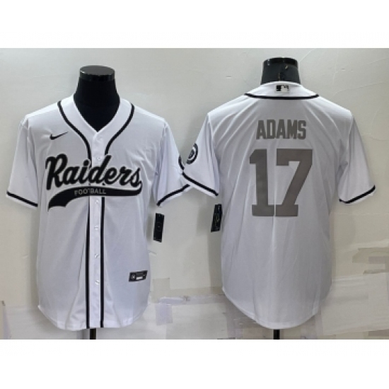 Men's Las Vegas Raiders #17 Davante Adams White Grey Stitched MLB Cool Base Nike Baseball Jersey - Ujersey