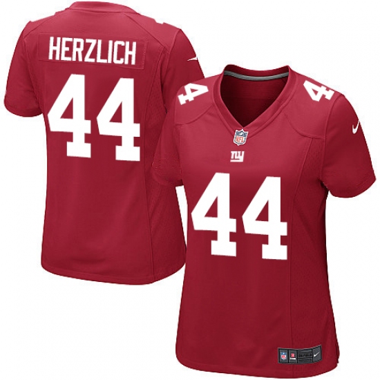 Women's Nike New York Giants #44 Mark Herzlich Game Red Alternate NFL Jersey - Ujersey