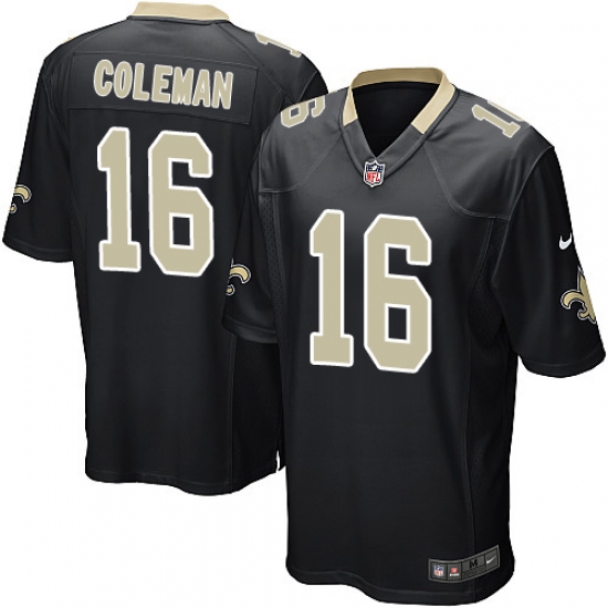 Men's Nike New Orleans Saints #16 Brandon Coleman Game Black Team Color NFL Jersey - Ujersey