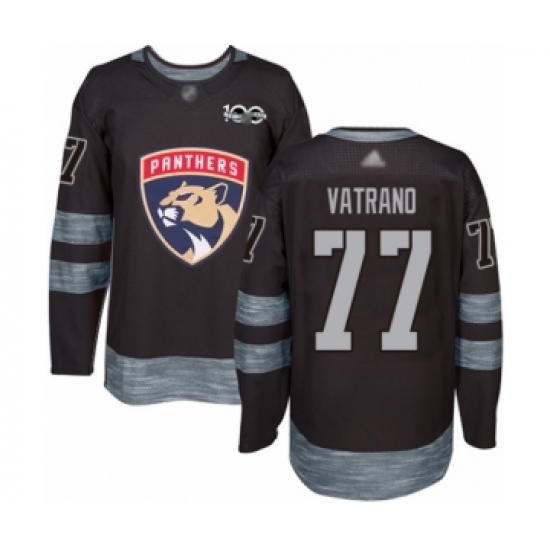 Men's Florida Panthers #77 Frank Vatrano Authentic Black 1917-2017 100th Anniversary Hockey Jersey - Ujersey