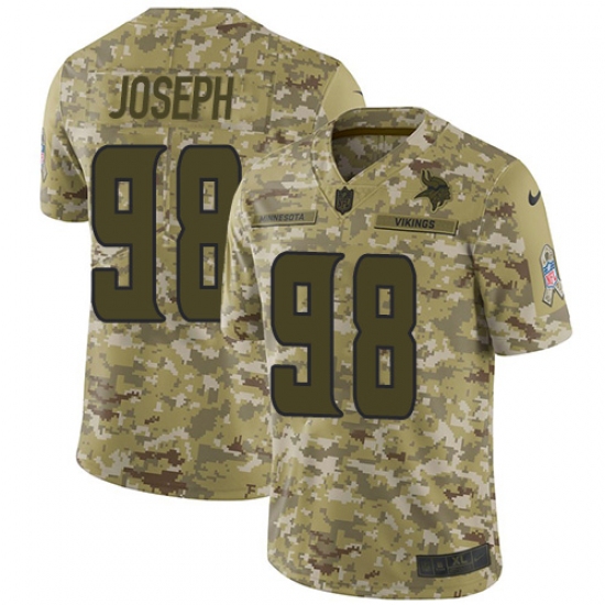 Youth Nike Minnesota Vikings #98 Linval Joseph Limited Camo 2018 Salute to Service NFL Jersey - Ujersey