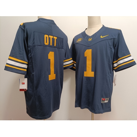 Men's California Golden Bears #1 Jaydn Ott Navy Blue FUSE College Stitched Jersey
