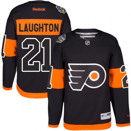 Men's Reebok Philadelphia Flyers #21 Scott Laughton Authentic Black 2017 Stadium Series NHL Jersey - Ujersey