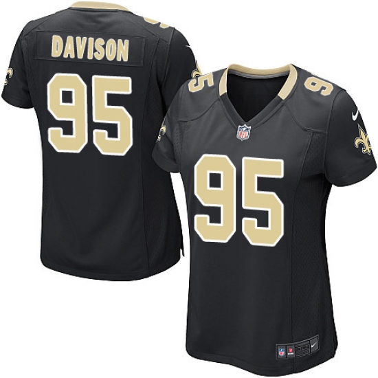 Women's Nike New Orleans Saints #95 Tyeler Davison Game Black Team Color NFL Jersey - Ujersey