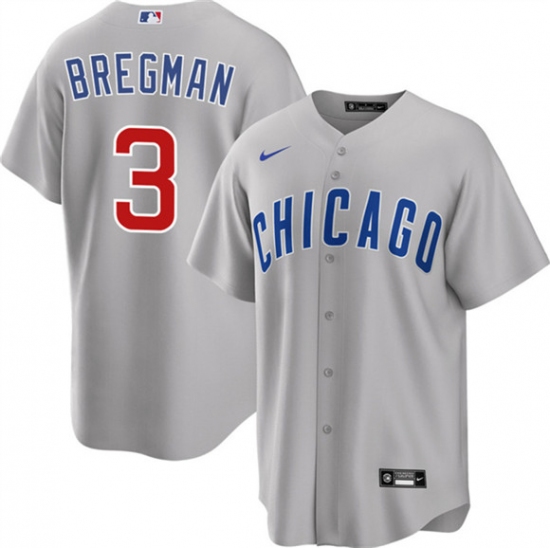 Men's Chicago Cubs #3 Alex Bregman Gray 2026 Cool Base Limited Stitched Baseball Jersey - Ujersey