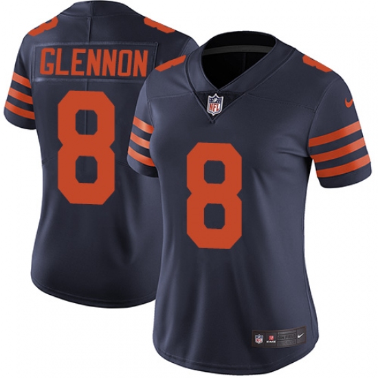 Women's Nike Chicago Bears #8 Mike Glennon Navy Blue Alternate Vapor Untouchable Limited Player NFL Jersey - Ujersey