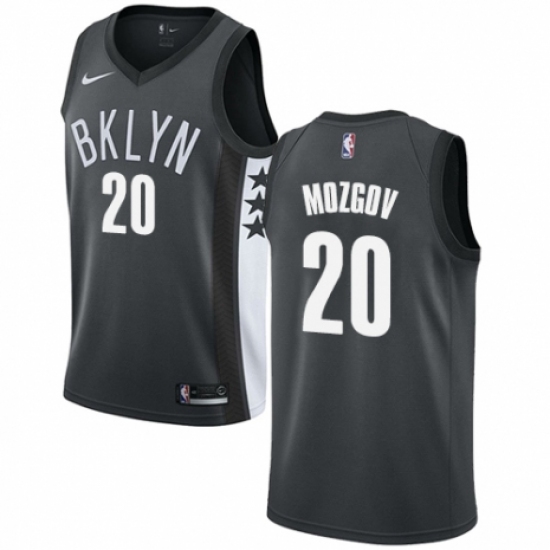 Men's Nike Brooklyn Nets #20 Timofey Mozgov Authentic Gray NBA Jersey Statement Edition - Ujersey