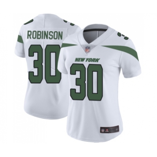 Women's New York Jets #30 Rashard Robinson White Vapor Untouchable Limited Player Football Jersey - Ujersey