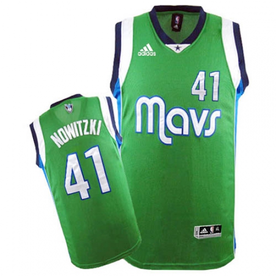 Men's Adidas Dallas Mavericks #41 Dirk Nowitzki Swingman Green NBA Jersey - Ujersey