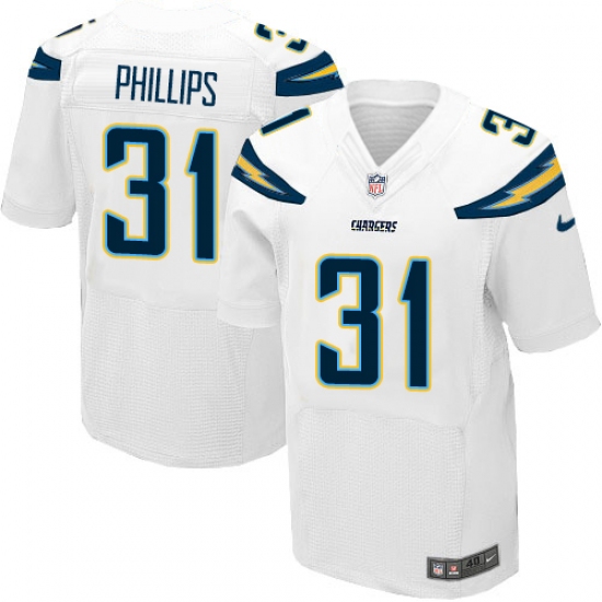 Men's Nike Los Angeles Chargers #31 Adrian Phillips Elite White NFL Jersey - Ujersey