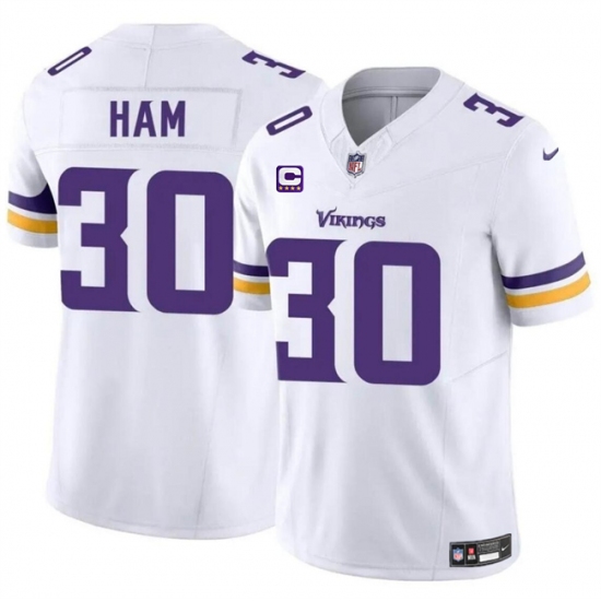 Men's Minnesota Vikings #30 C.J. Ham White 2024 F.U.S.E. With 4-Star C Vapor Untouchable Limited Stitched Jersey - Ujersey