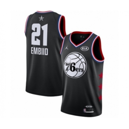 Youth Jordan Philadelphia 76ers #21 Joel Embiid Swingman Black 2019 All-Star Game Basketball Jersey - Ujersey