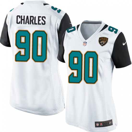 Women's Nike Jacksonville Jaguars #90 Stefan Charles Game White NFL Jersey