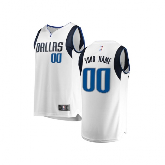 Youth Dallas Mavericks Fanatics Branded White Fast Break Custom Replica Jersey - Association Edition - Ujersey