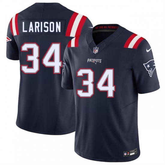 Men's New England Patriots #34 Lan Larison Navy 2025 F.U.S.E. Vapor Limited Stitched Jersey - Ujersey