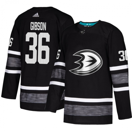 Men's Adidas Anaheim Ducks #36 John Gibson Black 2019 All-Star Game Parley Authentic Stitched NHL Jersey