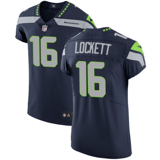 Men's Nike Seattle Seahawks #16 Tyler Lockett Steel Blue Team Color Vapor Untouchable Elite Player NFL Jersey - Ujersey