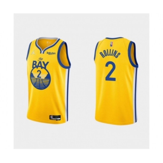Men's Golden State Warriors #2 Ryan Rollins 2022 Yellow Stitched Basketball Jersey