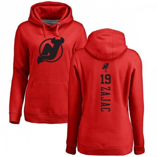 NHL Women's Adidas New Jersey Devils #19 Travis Zajac Red One Color Backer Pullover Hoodie - ujerseystore