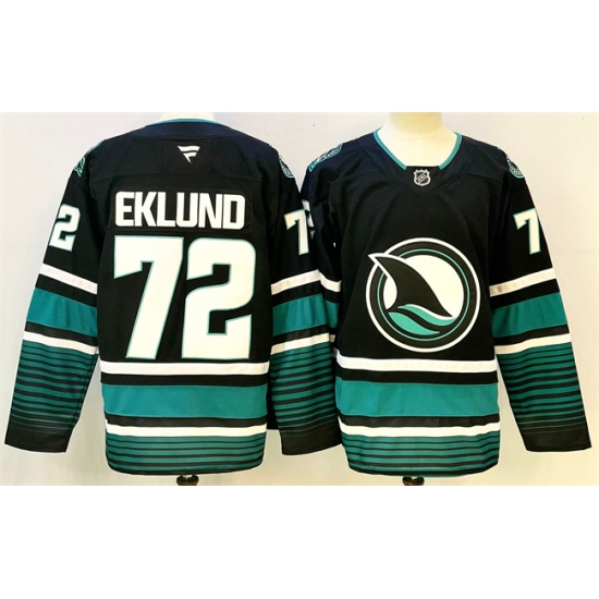 Men's San Jose Sharks #72 William Eklund Black 2024-25 Alternate Stitched Hockey Jersey - Ujersey