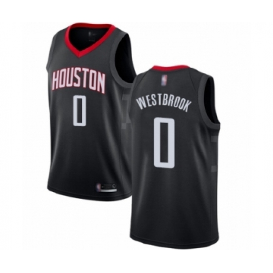 Women's Houston Rockets #0 Russell Westbrook Swingman Black Basketball Jersey Statement Edition - Ujersey