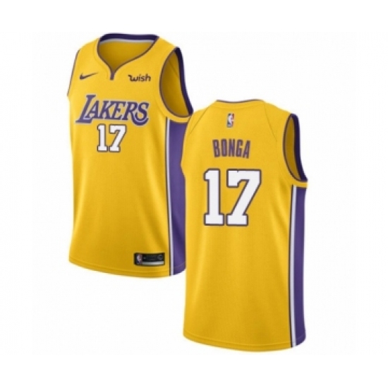 Youth Los Angeles Lakers #17 Isaac Bonga Swingman Gold Basketball Jersey - Icon Edition