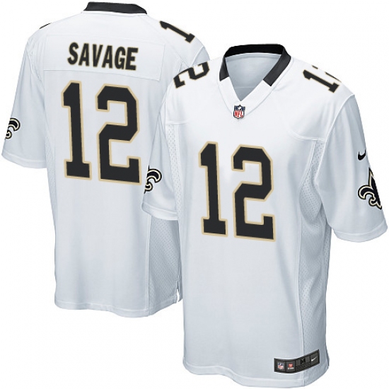Men's Nike New Orleans Saints #12 Tom Savage Game White NFL Jersey - Ujersey