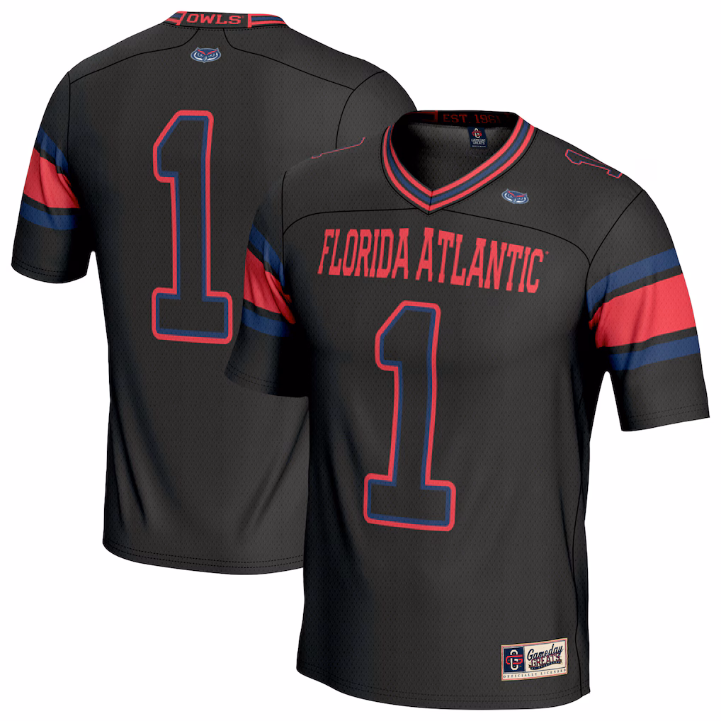 Unisex GameDay Greats #1 Black Florida Atlantic Owls Lightweight Football Jersey - Ujersey NHL