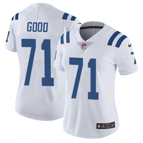 Women's Nike Indianapolis Colts #71 Denzelle Good Elite White NFL Jersey - Ujersey