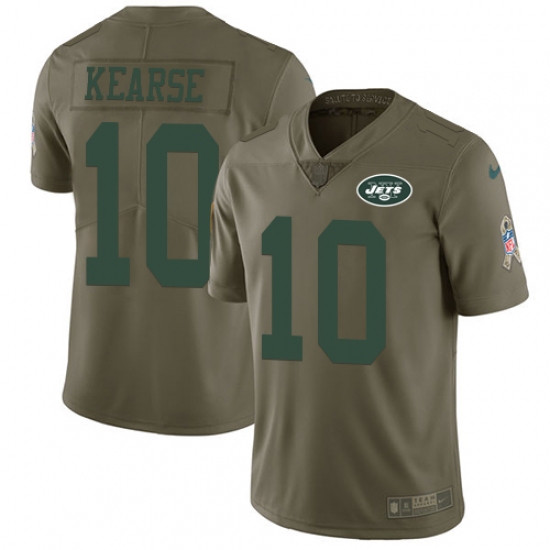 Men's Nike New York Jets #10 Jermaine Kearse Limited Olive 2017 Salute to Service NFL Jersey - Ujersey