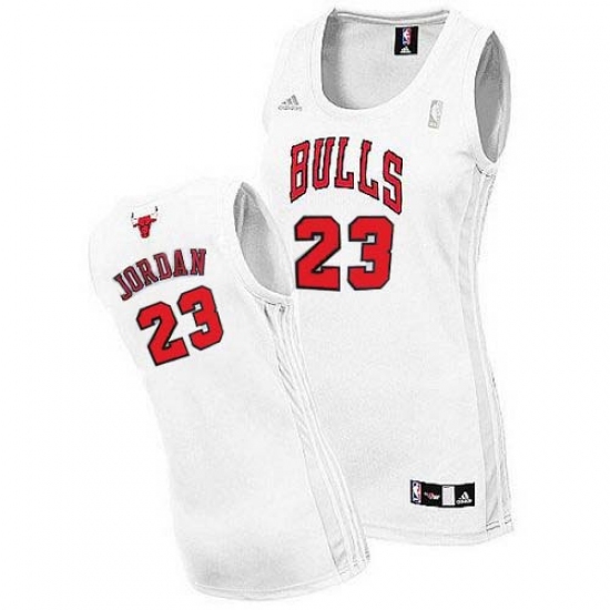 Women's Adidas Chicago Bulls #23 Michael Jordan Swingman White Home NBA Jersey - Ujersey