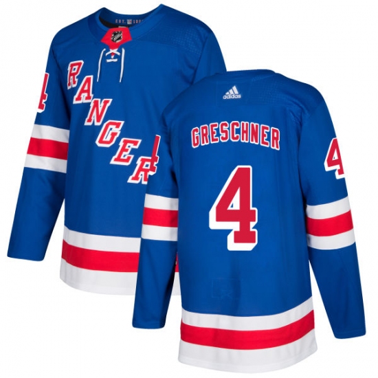 Youth Adidas New York Rangers #4 Ron Greschner Authentic Royal Blue Home NHL Jersey - Ujersey