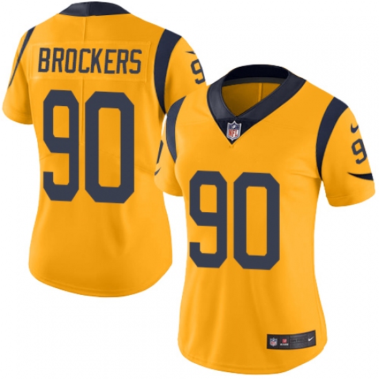 Women's Nike Los Angeles Rams #90 Michael Brockers Limited Gold Rush Vapor Untouchable NFL Jersey - Ujersey