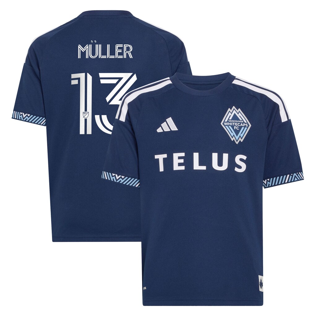Youth Vancouver Whitecaps FC Thomas Müller adidas Blue 2026 The Coastal Jersey Replica Jersey - Ujersey