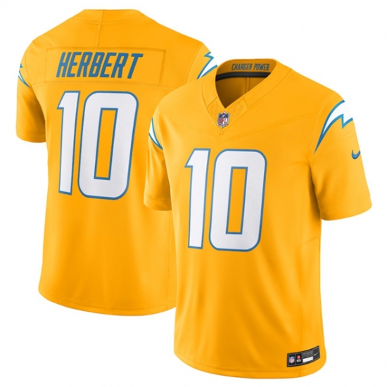 Men's Los Angeles Chargers #10 Justin Herbert Gold 2025 F.U.S.E. AlternateVapor Limited Football Stitched Jersey - Ujersey