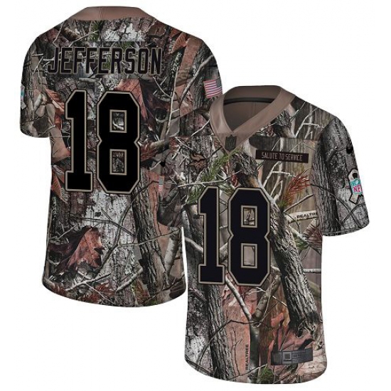 Youth Minnesota Vikings #18 Justin Jefferson Camo Stitched NFL Limited Rush Realtree Jersey - Ujersey