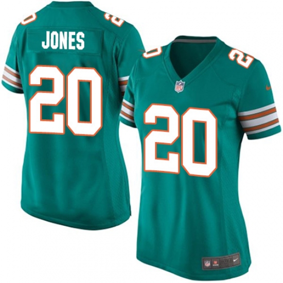 Women's Nike Miami Dolphins #20 Reshad Jones Game Aqua Green Alternate NFL Jersey - Ujersey