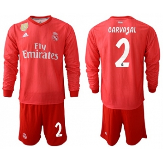 Real Madrid #2 Carvajal Third Long Sleeves Soccer Club Jersey