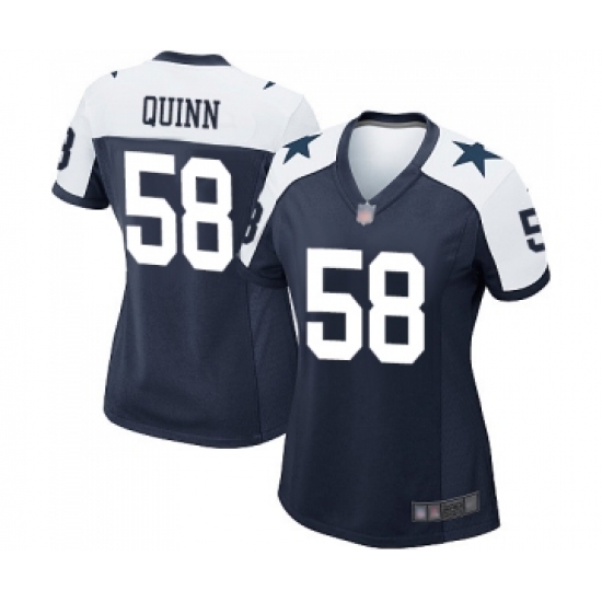 Women's Dallas Cowboys #58 Robert Quinn Game Navy Blue Throwback Alternate Football Jersey - Ujersey