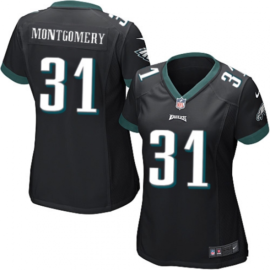 Women's Nike Philadelphia Eagles #31 Wilbert Montgomery Game Black Alternate NFL Jersey - Ujersey