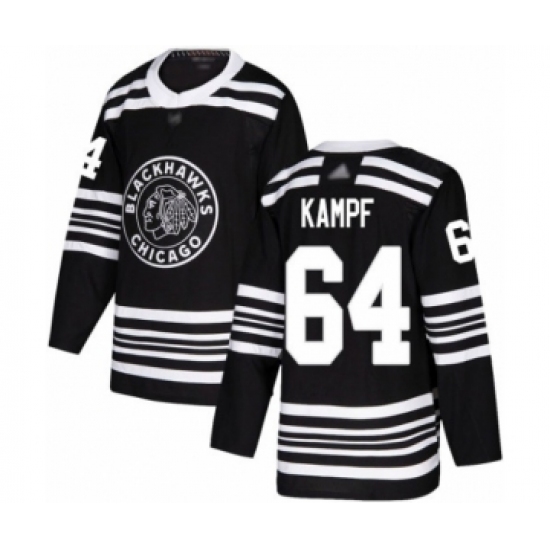 Youth Chicago Blackhawks #64 David Kampf Authentic Black Alternate Hockey Jersey - Ujersey